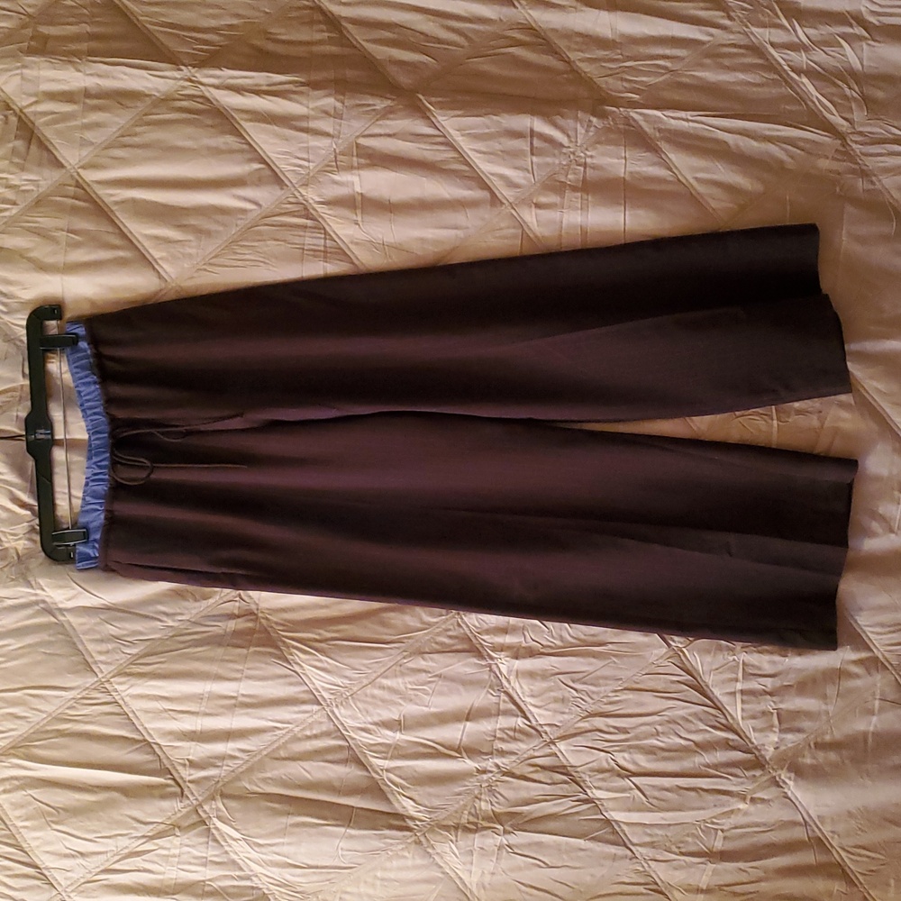 Zara Wide Leg Pants - Brown and Blue